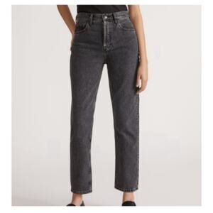 Everlane 90's Cheeky Jean 26 Ankle Black Wash Button Fly Denim